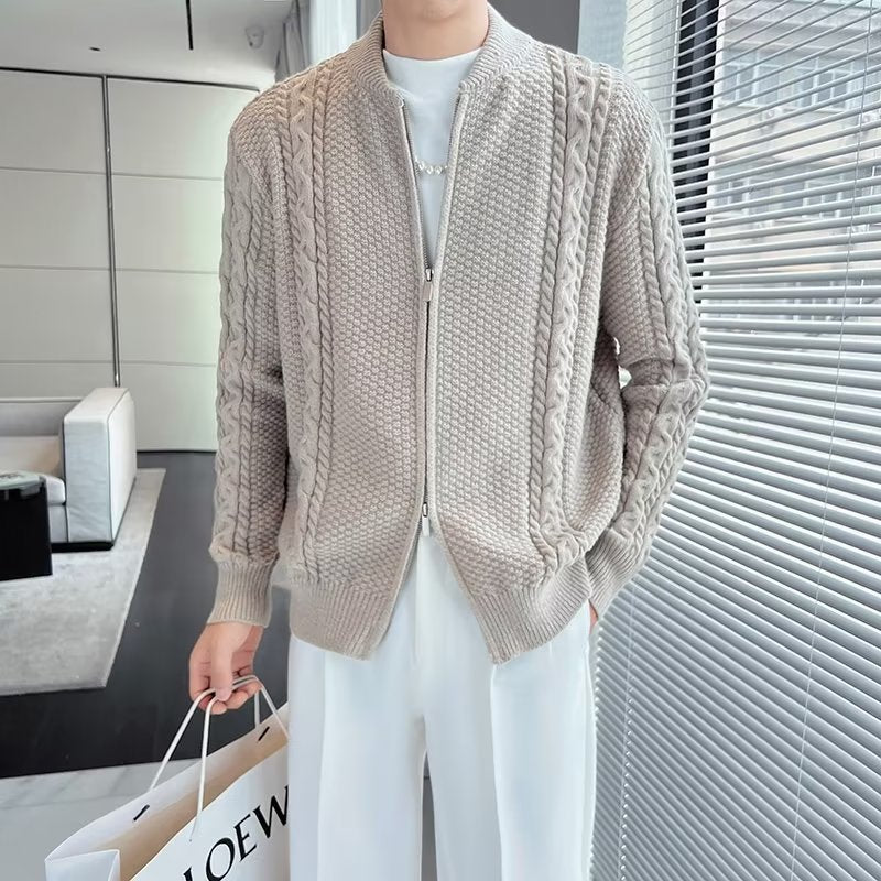 Abdou | Design Sense Niche Zipper Knitted Cardigan For Men