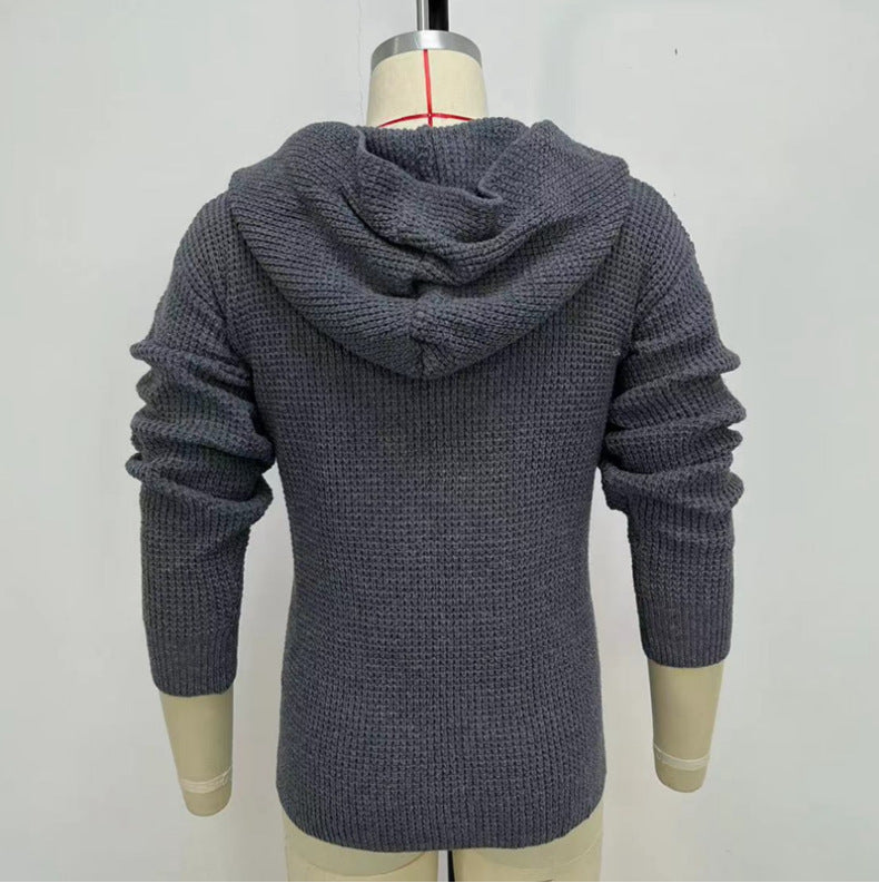 Maxime | Solid Color Long Sleeve Knitted Coat Men