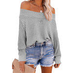 Savannah | Bat sleeve off-the-shoulder sweater