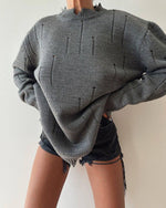 Maisie | Loose Pullover Top Women's Hand Frayed Round Neck Sweater