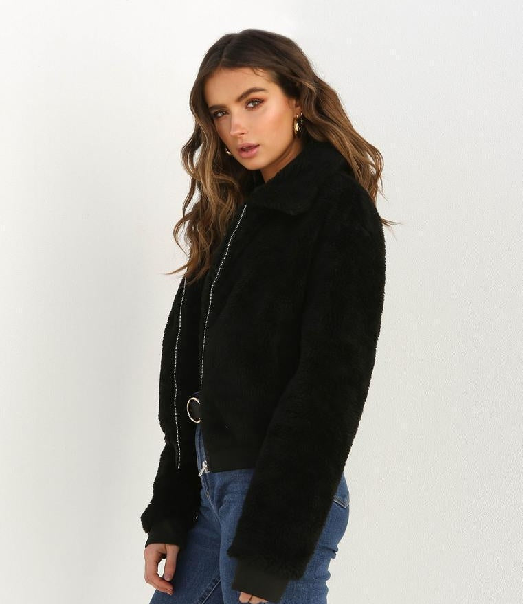 Adelaide | Women's Velvet Thick Lapel Short Jacket