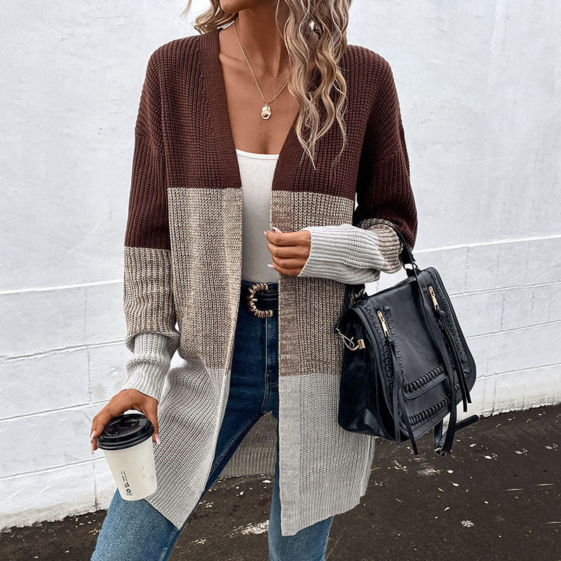 Sophie | Autumn And Winter New Fashion Women's Wear Casual Multicolor Cardigan Mid-length Sweater