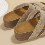 Demi | Woven Cross-strap Slippers Summer Platform Sandals Women Flat Beach Shoes