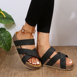 Demi | Woven Cross-strap Slippers Summer Platform Sandals Women Flat Beach Shoes