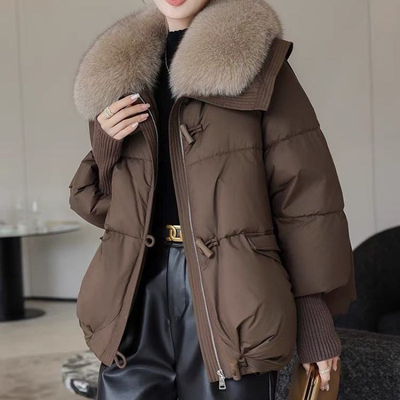 Lily | Down Cotton Padded Jacket with Short Fur Collar