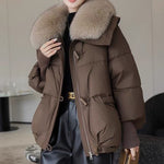 Lily | Down Cotton Padded Jacket with Short Fur Collar