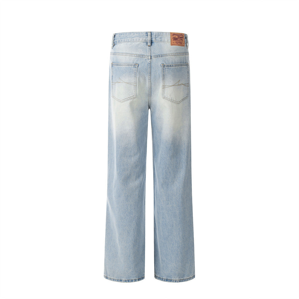 Louis |Gradient Wash Denim Trousers Retro Loose