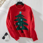 Willow | Christmas Tree Pullover Women's Round Neck Loose Sweater