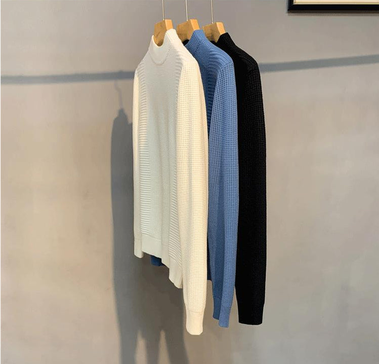 Maël | Mock Neck Solid Color Bottoming Shirt Casual Sweater