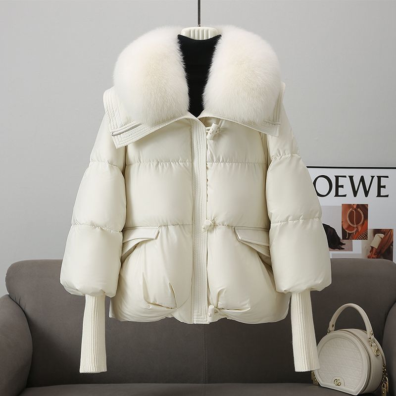 Lily | Down Cotton Padded Jacket with Short Fur Collar