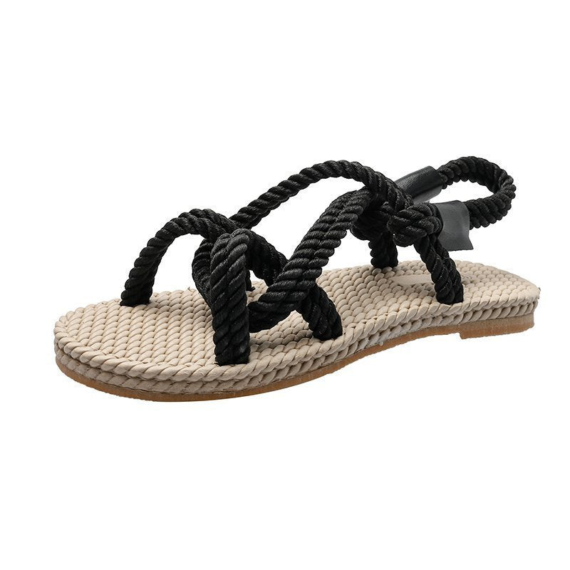 Oriane | Women's Linen Woven Hemp Rope Sandals Beach Shoes