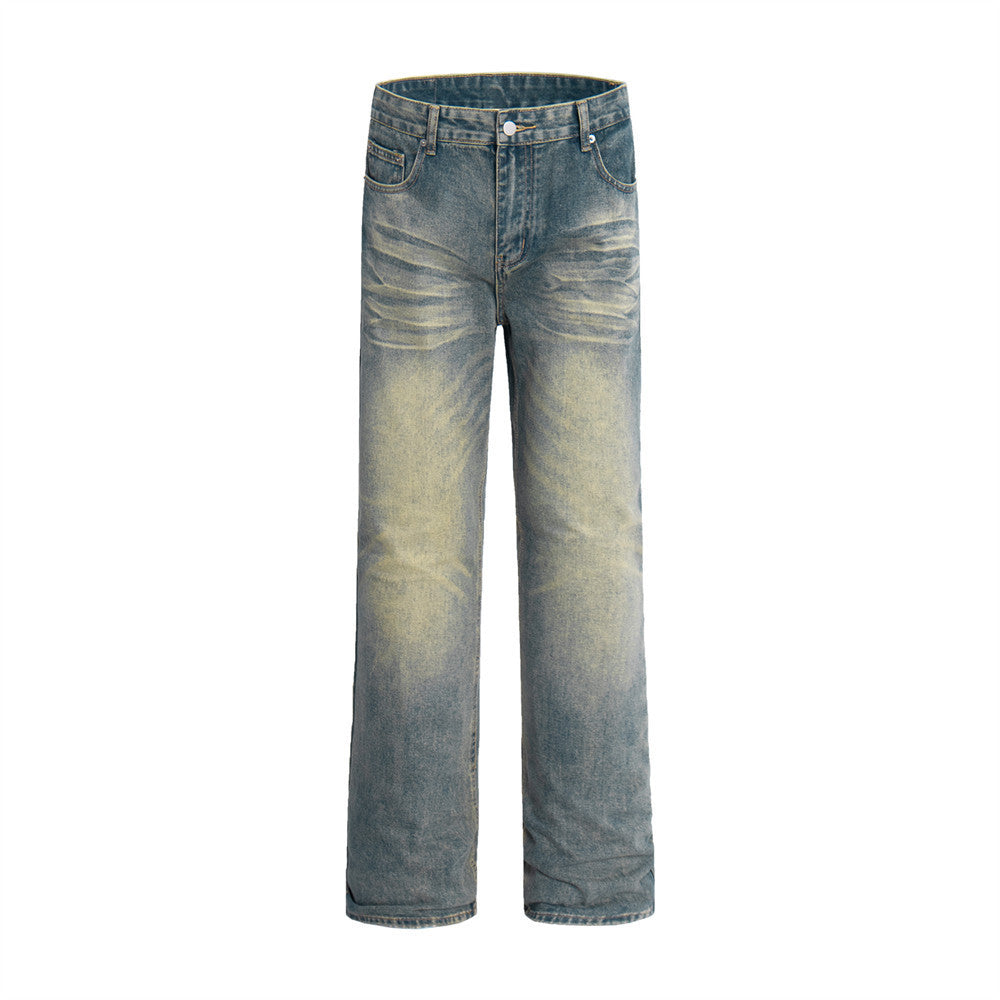 Gabriel | Gradient Wash Denim Straight-leg Trousers Men's Punk