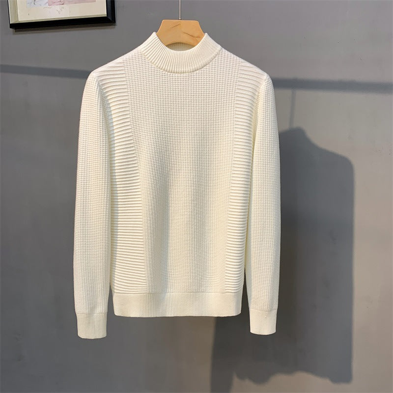 Maël | Mock Neck Solid Color Bottoming Shirt Casual Sweater