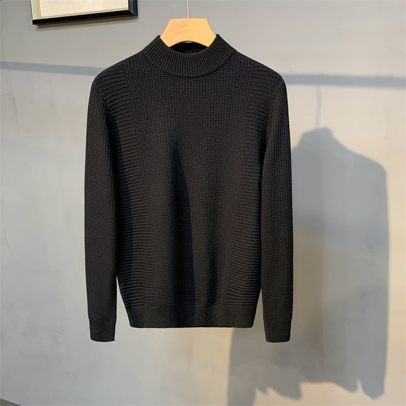 Maël | Mock Neck Solid Color Bottoming Shirt Casual Sweater