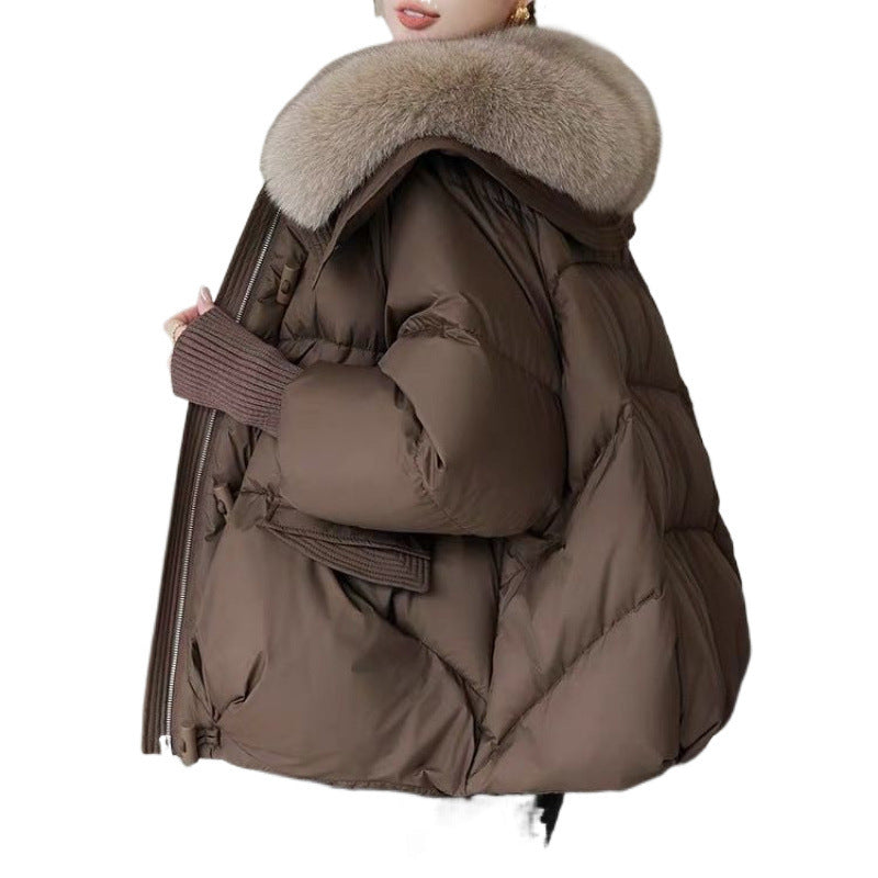 Lily | Down Cotton Padded Jacket with Short Fur Collar