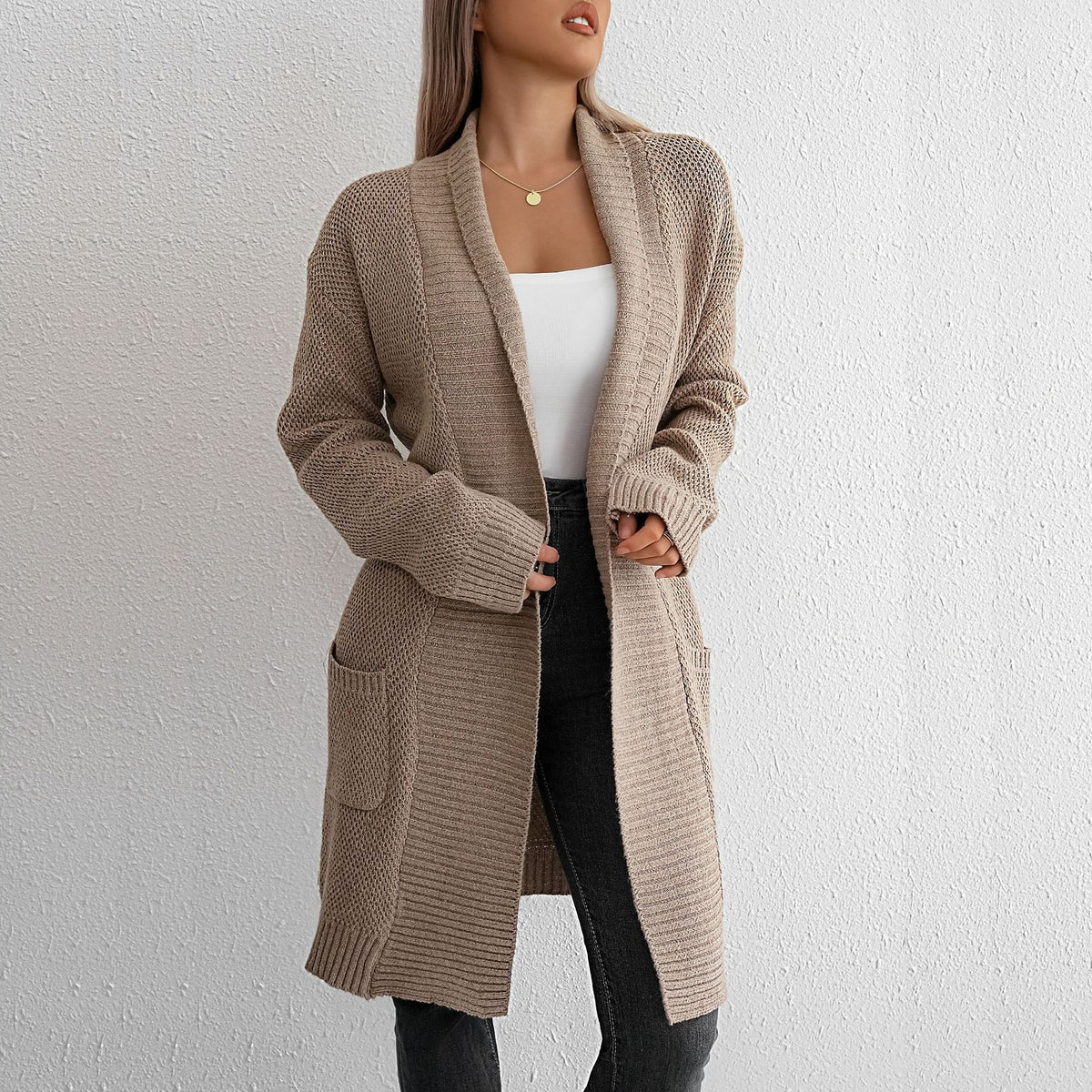 Maëlle | Lazy Sweater Loose Lapels Long Coat For Women