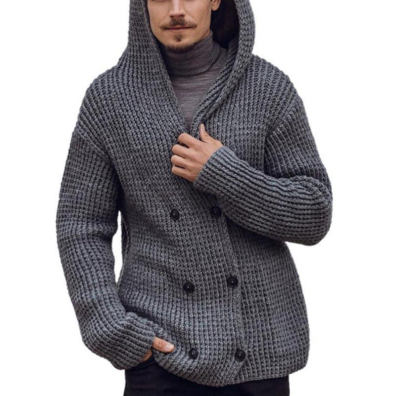 Maxime | Solid Color Long Sleeve Knitted Coat Men