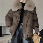 Lily | Down Cotton Padded Jacket with Short Fur Collar