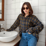 Stella | Autumn American Brown Plaid Shirt Women's