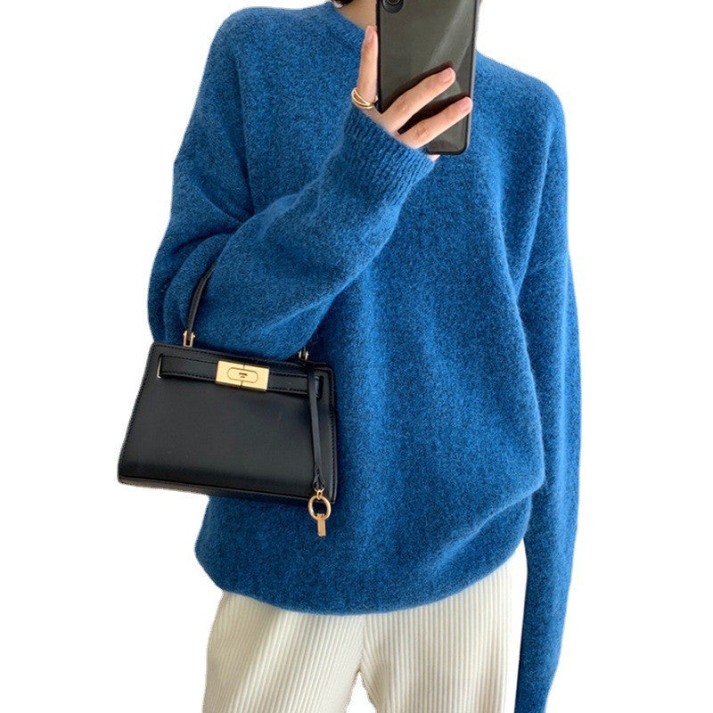 Alix | Women's Autumn And Winter New Klein Blue Sweater