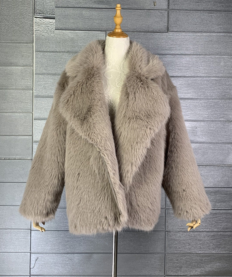 Faye | Luxe Medium-Length Fox Fur Collar Coat