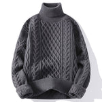 Valentin | Vintage Jacquard Turtleneck Thick Sweater Men