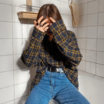 Stella | Autumn American Brown Plaid Shirt Women's