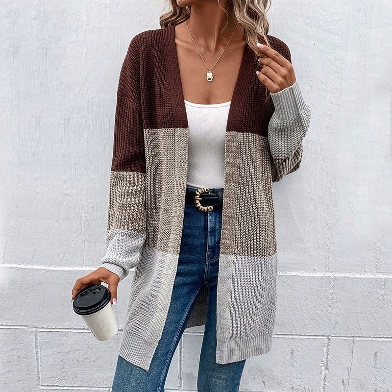 Sophie | Autumn And Winter New Fashion Women's Wear Casual Multicolor Cardigan Mid-length Sweater