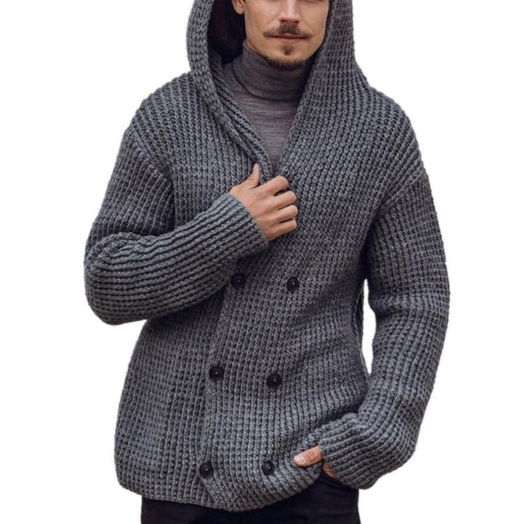 Maxime | Solid Color Long Sleeve Knitted Coat Men