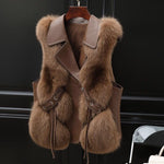 Sierra | Elegant Patchwork Faux Fox Fur Vest Jacket