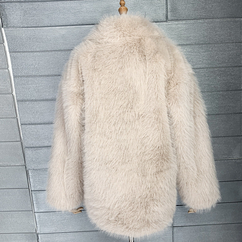 Faye | Luxe Medium-Length Fox Fur Collar Coat