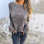 Piper | European And American Leisure Loose Hollow Out Sweater Round Neck Knitted Top