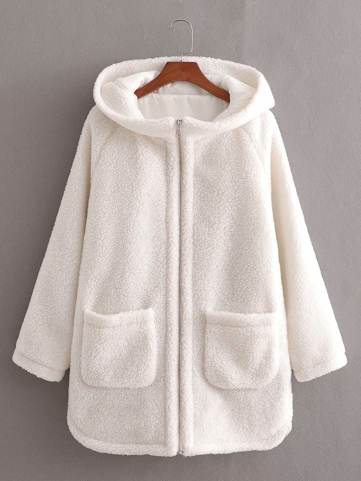 Olivia | Loose Hooded Woolen Jacket