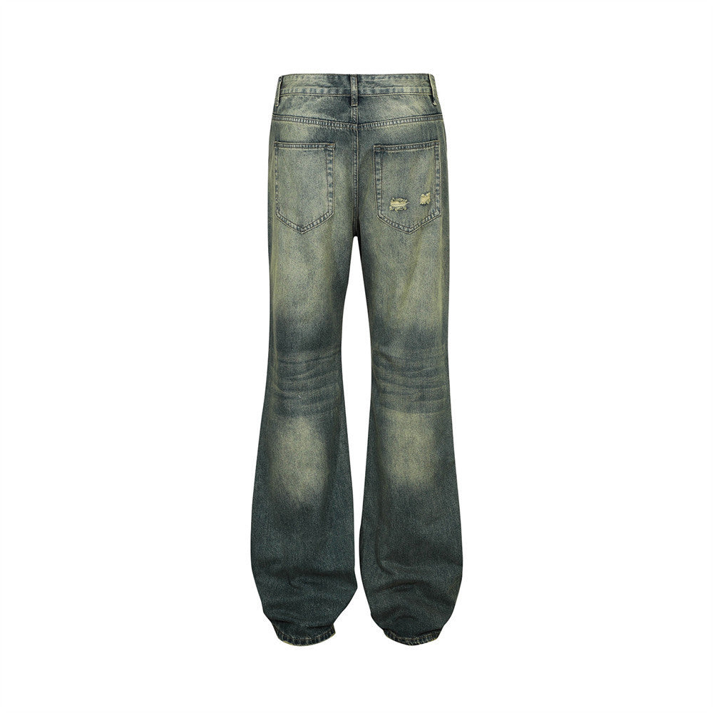 Adrien | Washed White Texture Jeans For Men