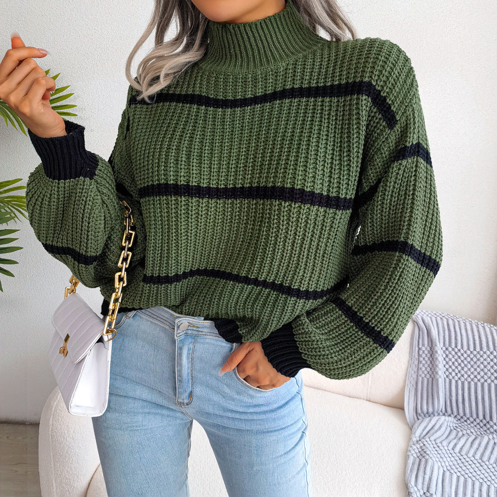 Justine | Knitted sweater half turtleneck sweater