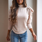 Estelle | Ladies Turtleneck Lamb Sleeve Sweater