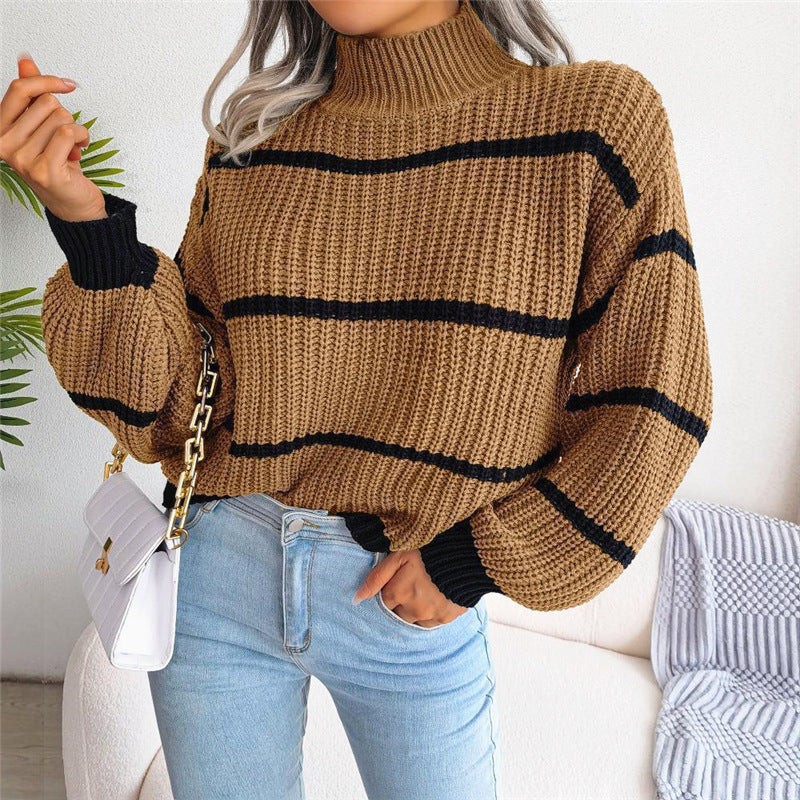 Justine | Knitted sweater half turtleneck sweater