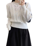 Sophie | European and American Style Round Neck Lantern Sleeve Knitted Pullover