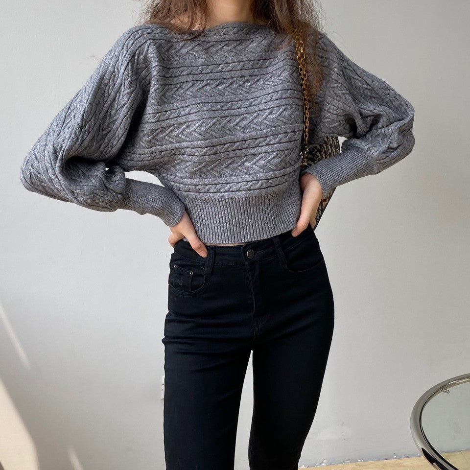 Alison | Feminine Temperament Wears Round Neck Short Sweater