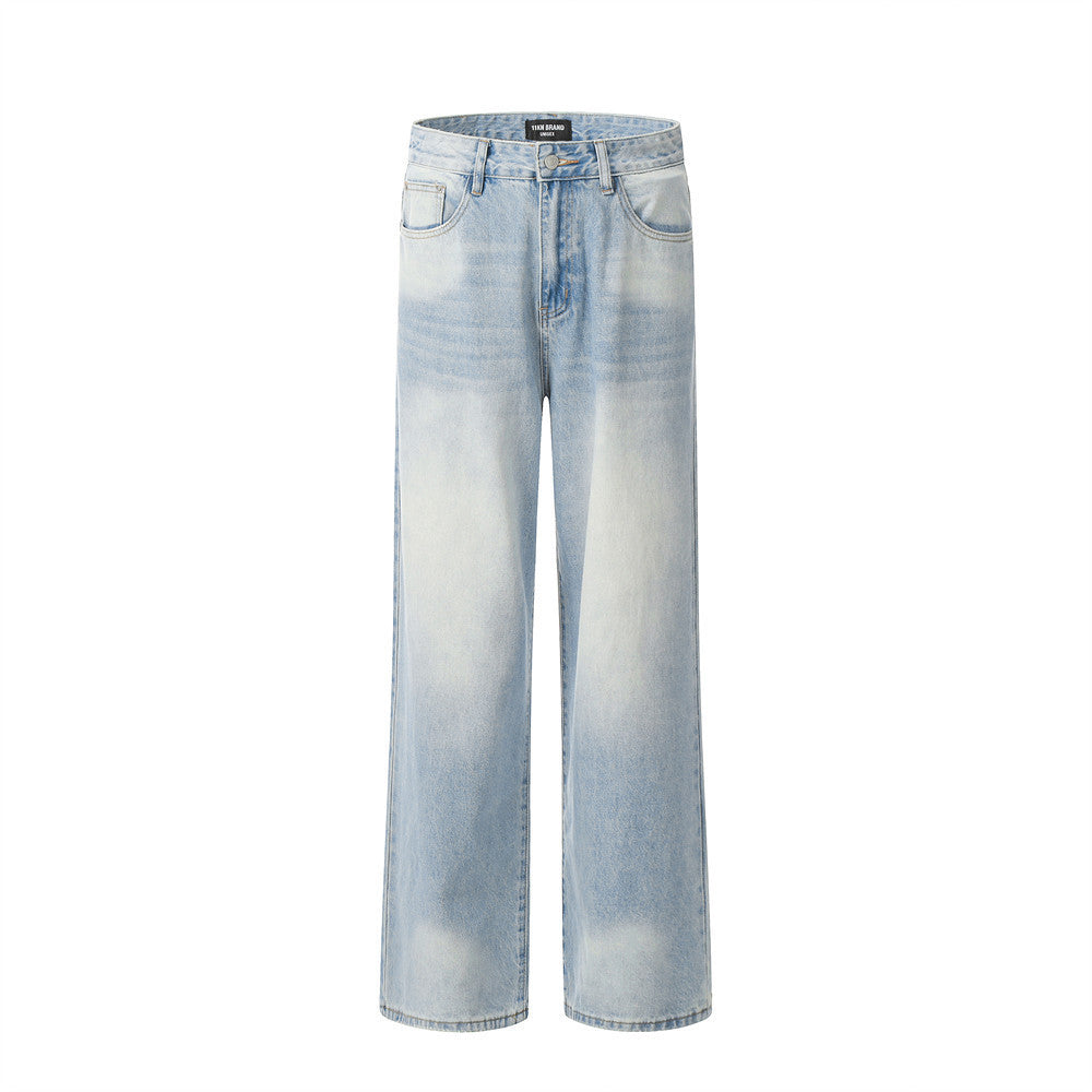 Louis |Gradient Wash Denim Trousers Retro Loose