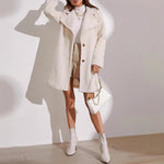 Sophia | Solid Color Long Lapel Plush Coat