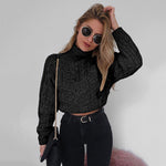 Carly | Short long sleeve high neck sexy twist knit sweater