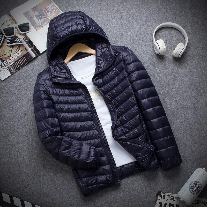 Kylian | Men's Stand Collar Hooded Short Ultra-thin Down Jacket