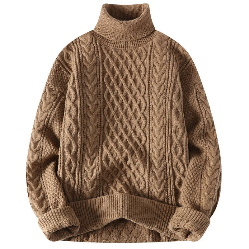 Valentin | Vintage Jacquard Turtleneck Thick Sweater Men