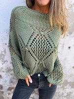 Piper | European And American Leisure Loose Hollow Out Sweater Round Neck Knitted Top