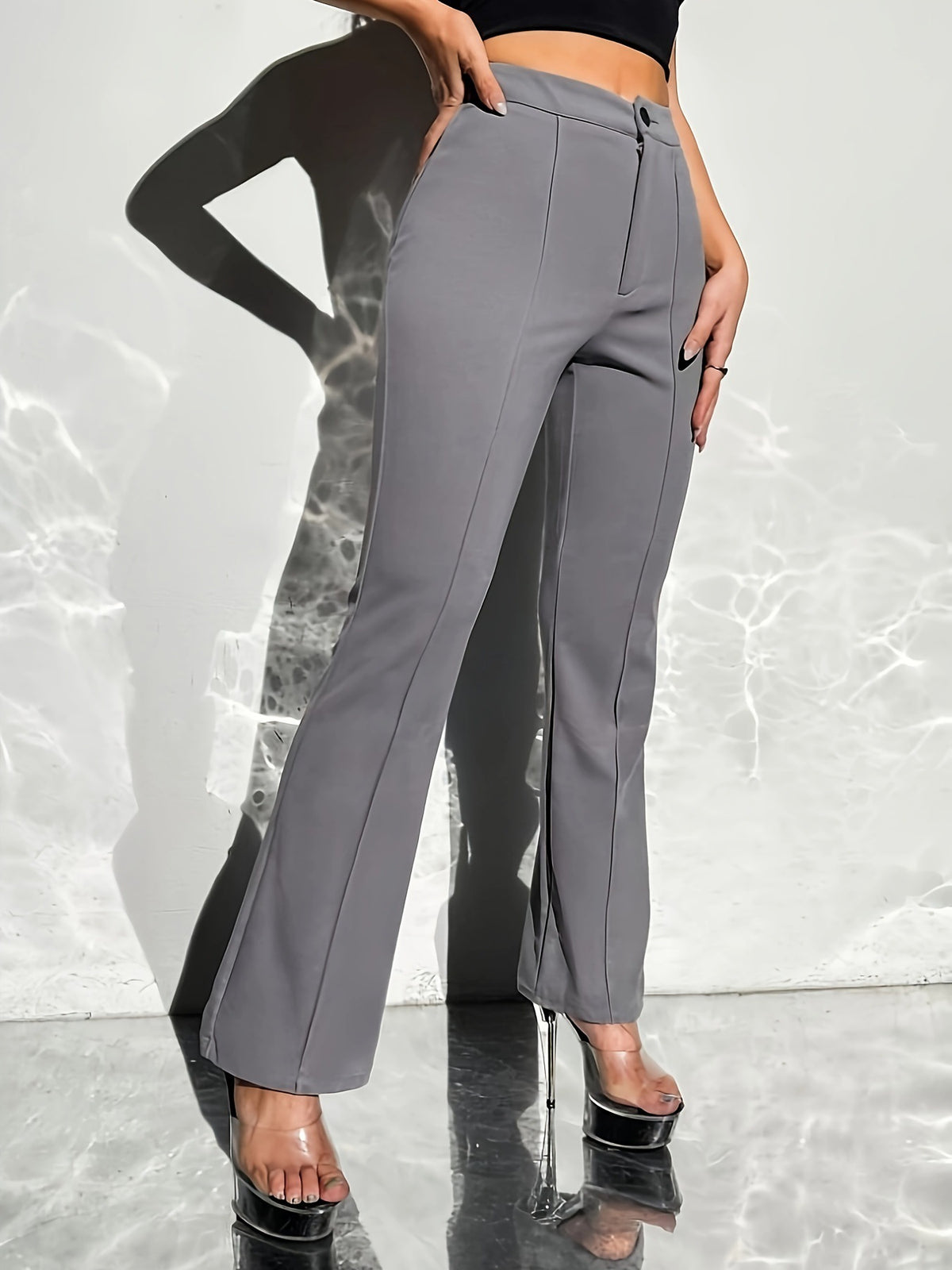 Victoire | Small slimming straight pants with matching elastic belt