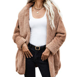 Mélodie | New Brown long sleeve plush cardigan