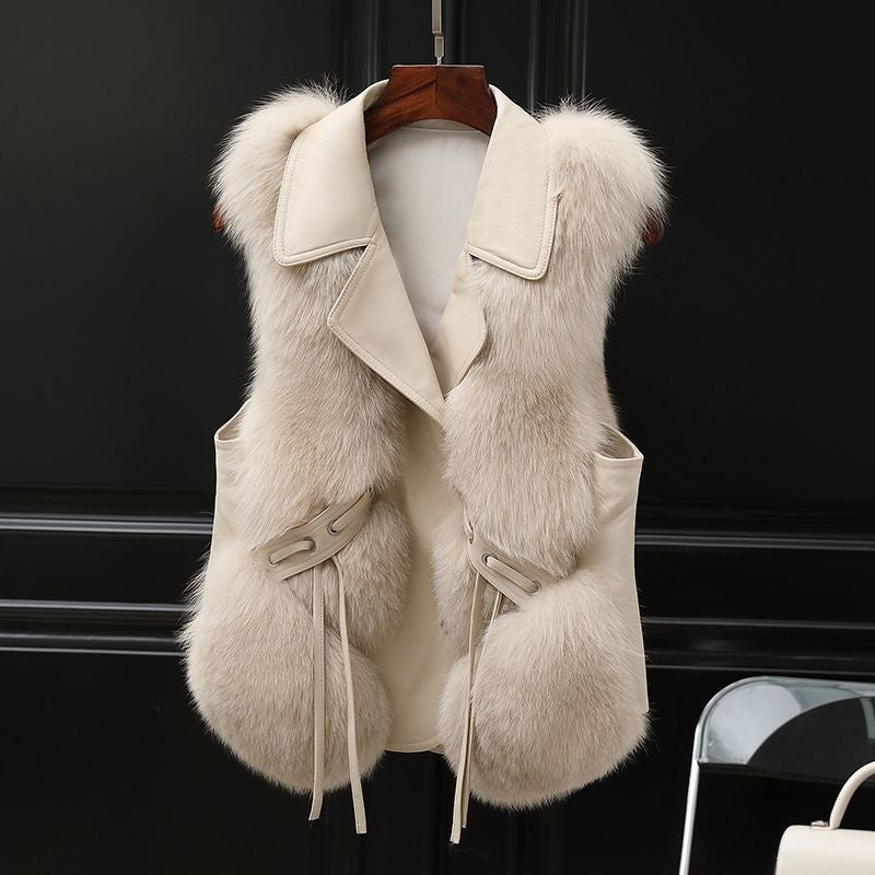 Sierra | Elegant Patchwork Faux Fox Fur Vest Jacket