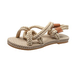 Oriane | Women's Linen Woven Hemp Rope Sandals Beach Shoes