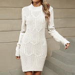 Amandine | Long Dress Sweater Bead Long Sleeve Sheath